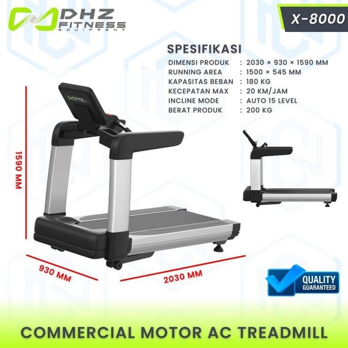 treadmill dhz x8000 komersial fitness import HS