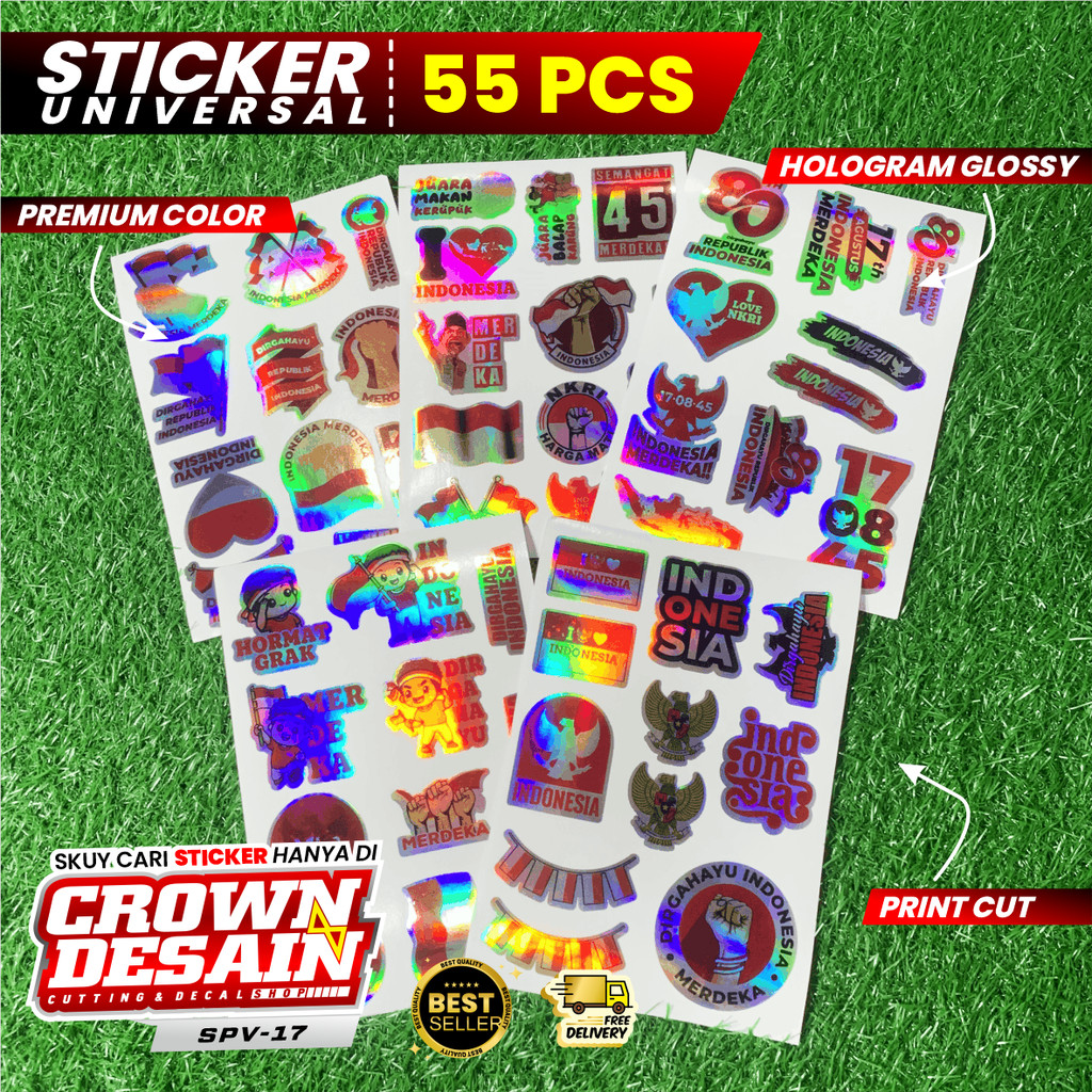

Sticker Spesial Edition Indonesia Kemerdekaan Agustusan HUT RI 80-Sticker Pack Indonesia Kemerdekaan Agustusan HUT RI 80 Bendera Merah Putih Stiker Helm Body Motor Aksesoris Tumbler-SPV-17