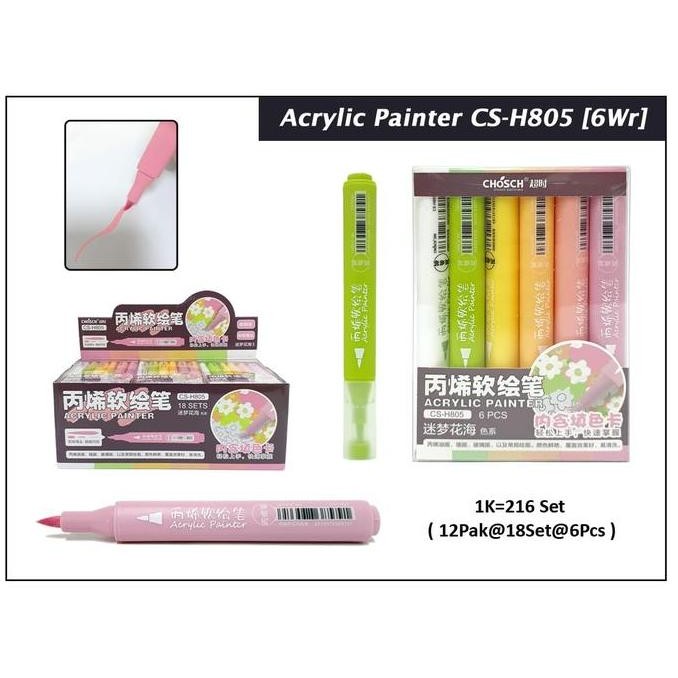 

(:(:(:(] Spidol Acrylic Painter Chosch CS-H isi 6 Warna 1 set