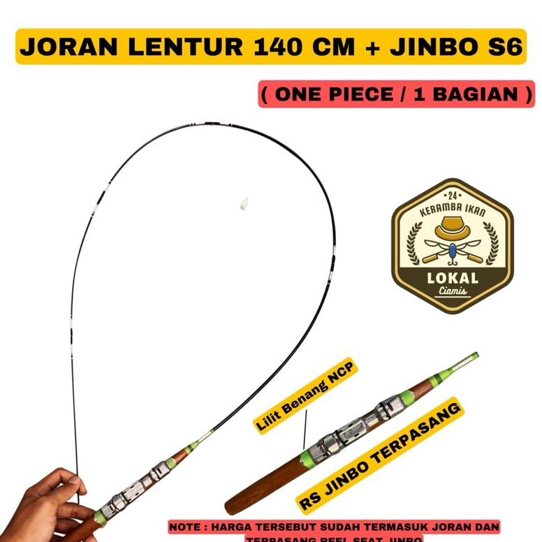 JORAN FIBER LENTUR 140 CM + RS JINBO | COCOK UNTUK MANCING IKAN DISUNGAI KECIL Nugi