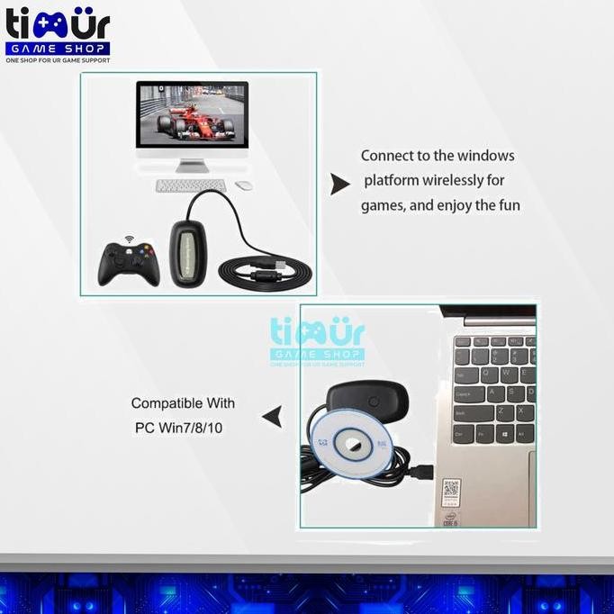 Receiver Stik Stick Xbox 360 Wireless Gaming Dongle PC Windows Terlaris