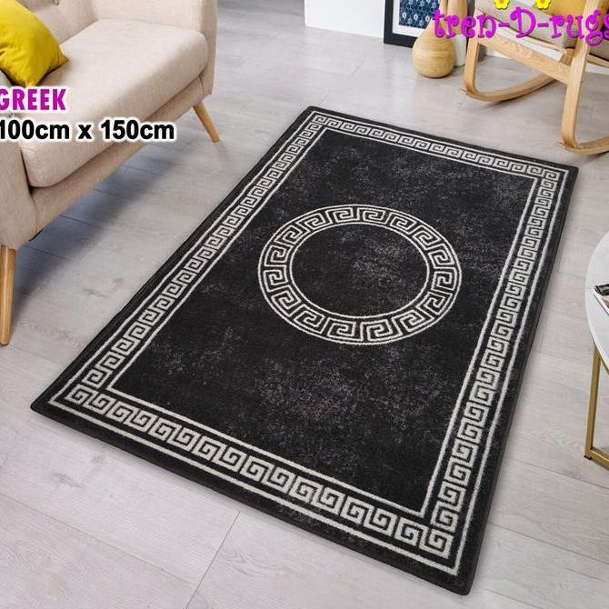 Karpet Monochrome minimalis modern ruang tamu anti slip NMs