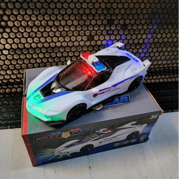 Baru Mainan Mobil Polisi 3D Light Suara LED Police Car RC Anak Edukasi