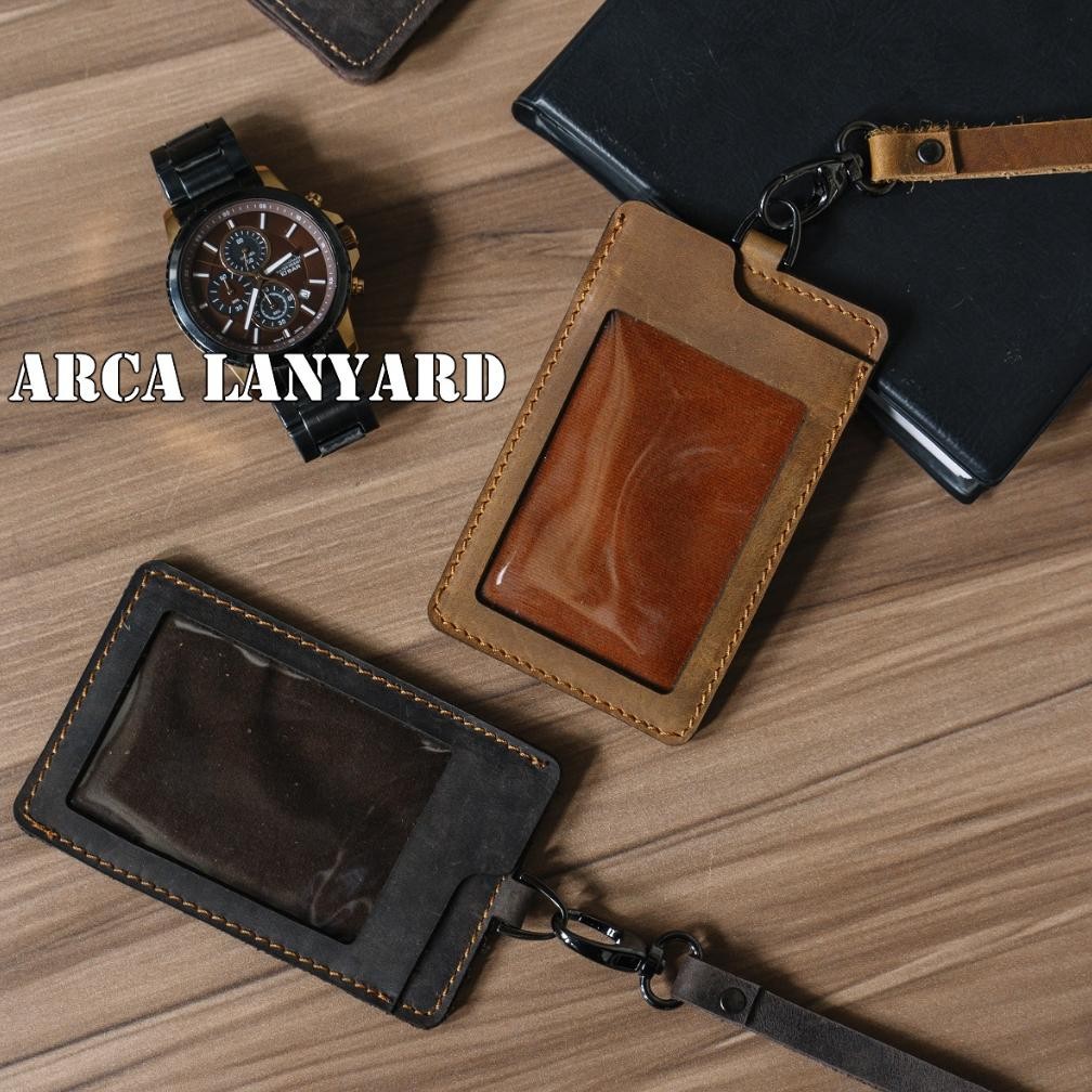 

Readyy!! Lanyard Name Tag Gantungan ID card Kulit Asli Reven ARCA - ART LEATHER