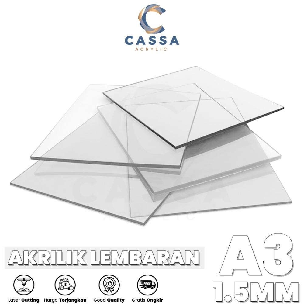 

Readyy!! Akrilik Lembaran Bening A3 1,5mm / Acrylic Sheet Clear Transparant