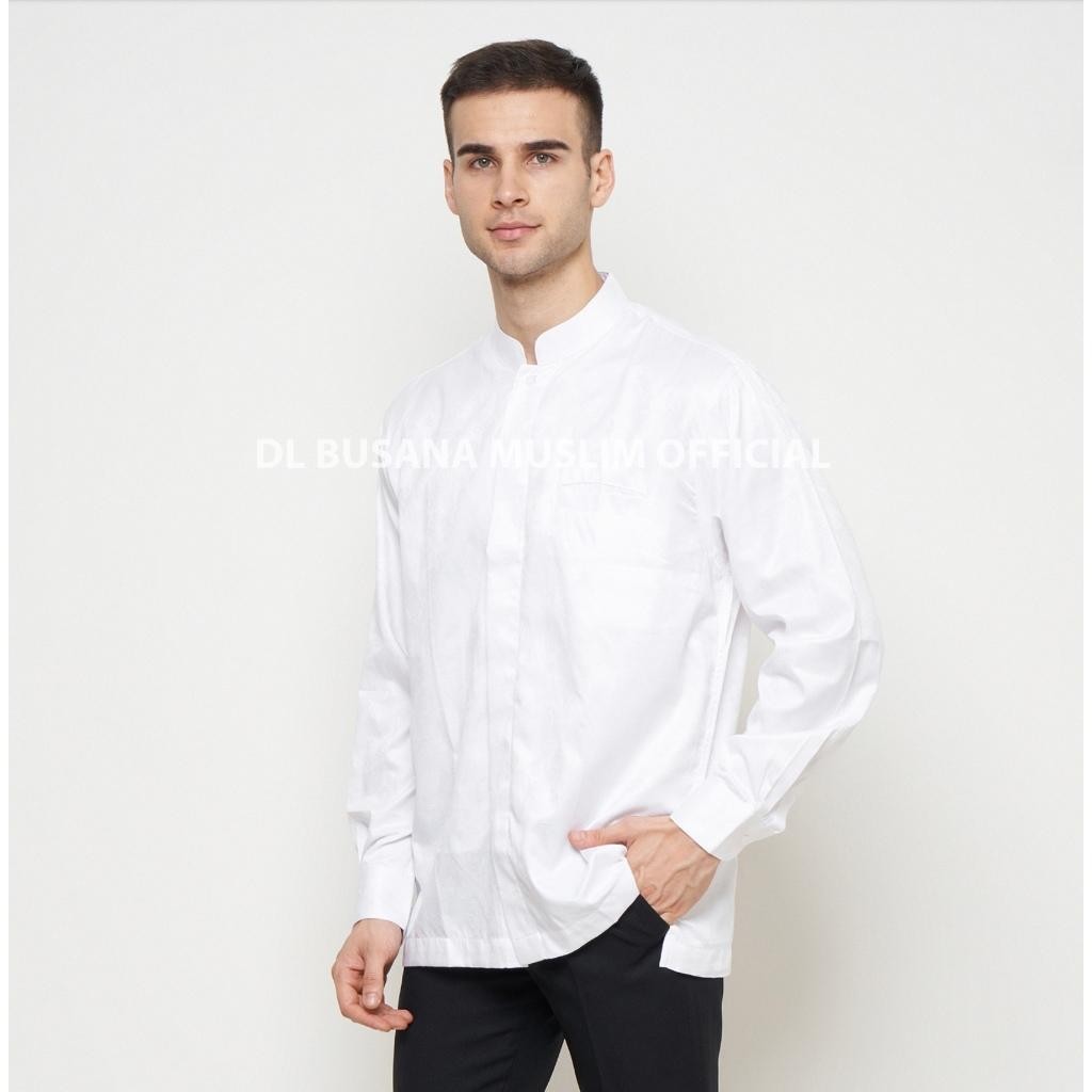 Sg New Baju Koko Pria Warna Putih, Dl Busana Muslim, Baju Muslim Dl, Baju Muslim Pria Dl, Baju Koko 