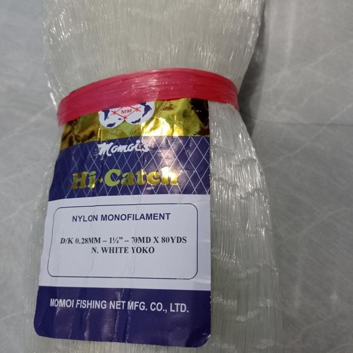 FT Jaring ikan momoi 1 inchi 0.28 70/80 jaring ikan bahan jala