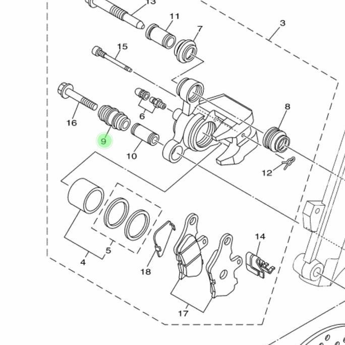 karet boot usus kaliper rem depan bawah mio lama sporty original ygp murah