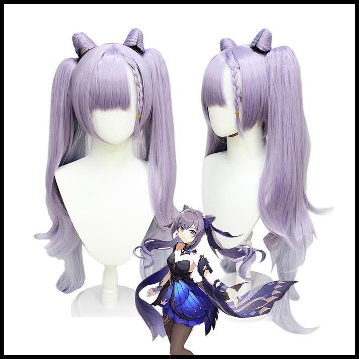 LOL-65 wig keqing genshin impact rambut palsu cosplay