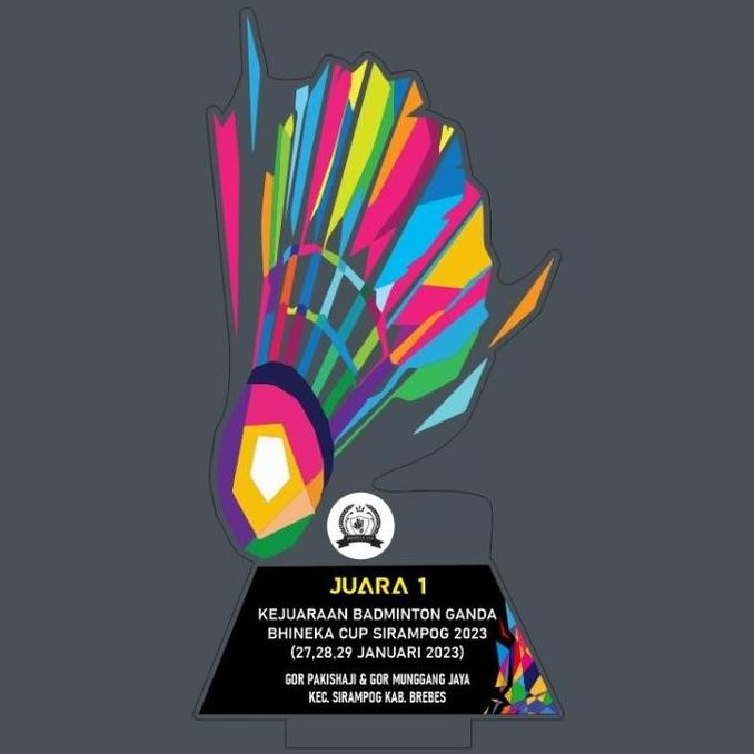 Baru Plakat Akrilik Custom / Badminton/ Bulu Tangkis Tebal 8mm Link Khusus