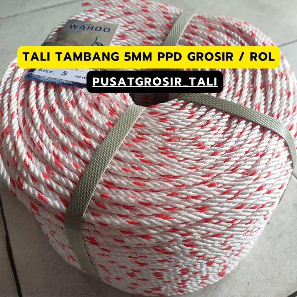 

Readyy!! TALI TAMBANG 5MM / ROL GROSIR TALI TAMBANG PPD +/-220 METER