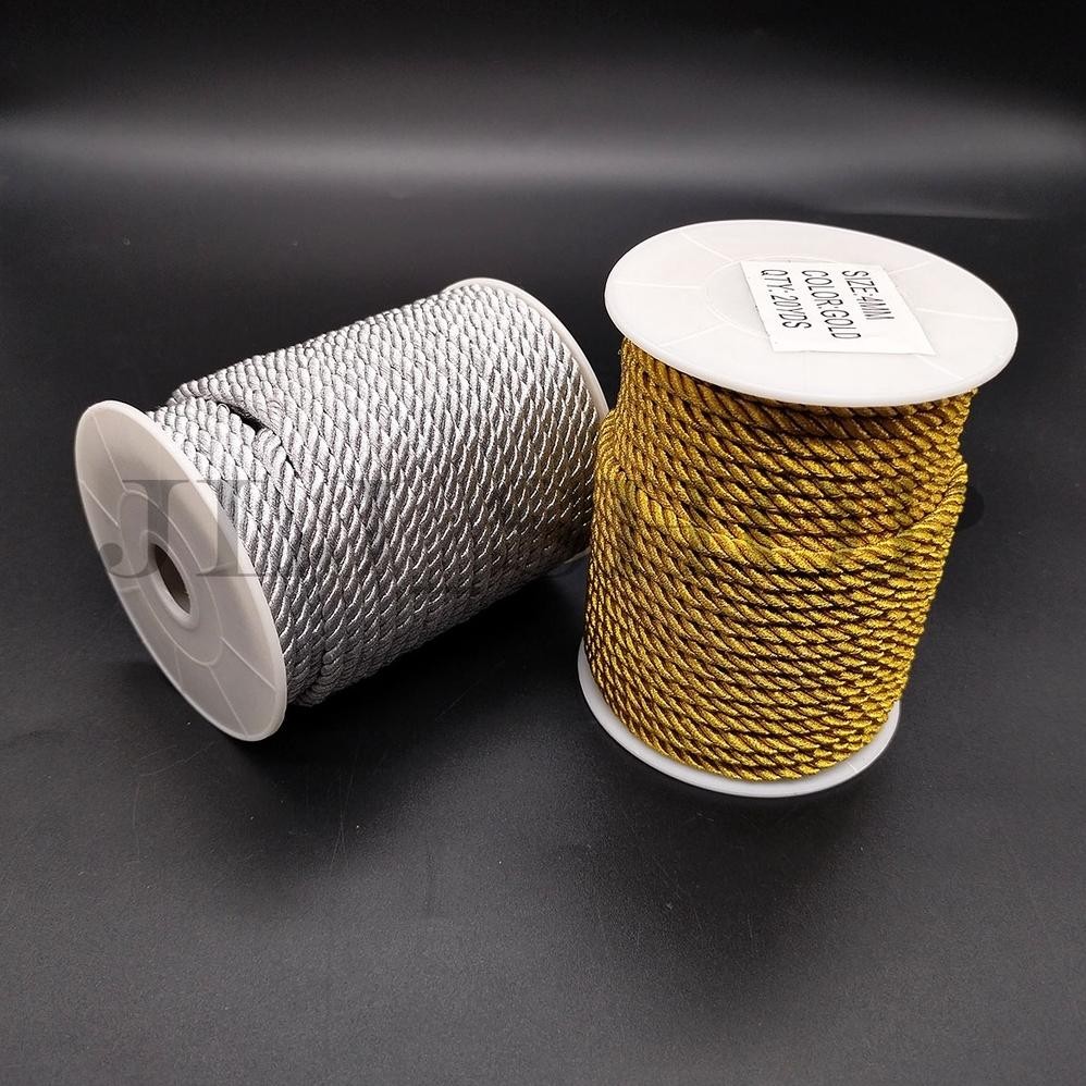 

Readyy!! Tali kur tambang 4mm gold/silver /untuk tali craft tali souvernir dll meteran