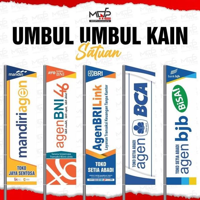 ready !!! UMBUL UMBUL 300cm x 55cm BRILINK AGEN46 AGEN MANDIRI AGEN BJB AGEN BCA