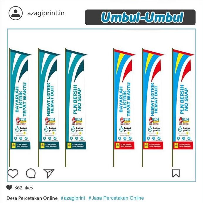 ready  Cetak Satin / Umbul Umbul Kain / Bendera Print Custom Size