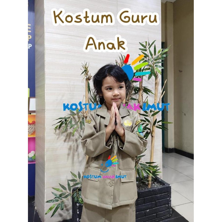 NEW  [KOSTUMANAKIMUT] Baju Guru Anak TK Paud - Kostum Guru Anak - Baju Guru PNS Anak - Baju Dinas Gu
