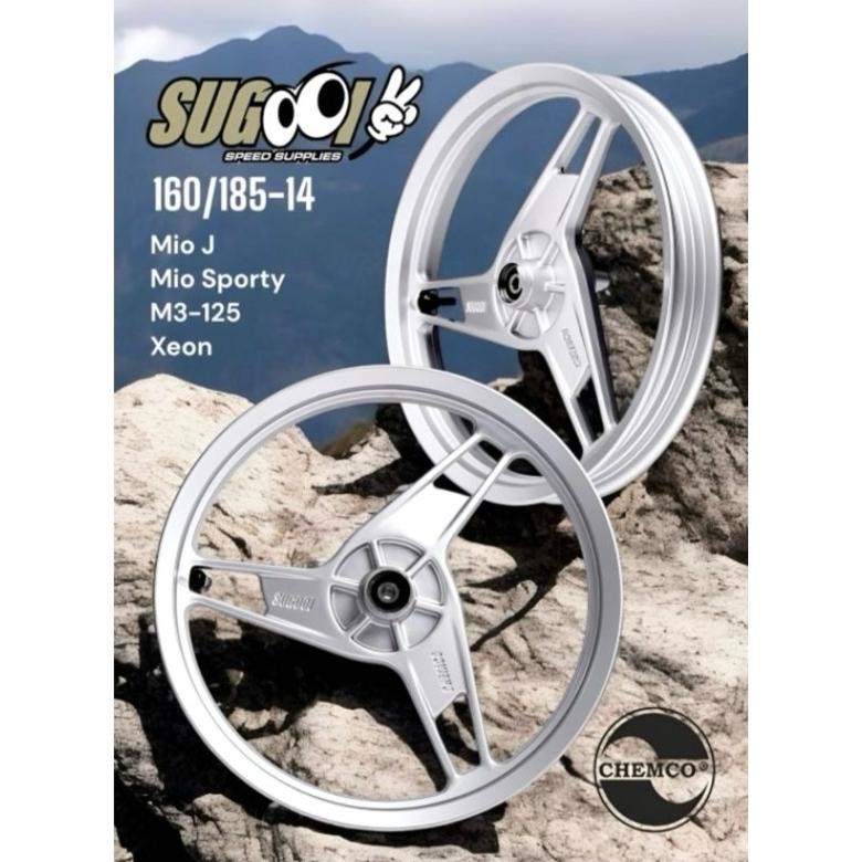 Terlaris Velg Chemco Sugooi 160/185X14 Mio Sporty Smile Mio J Fino Xeon Mio M3 Gear Soul Sugoi