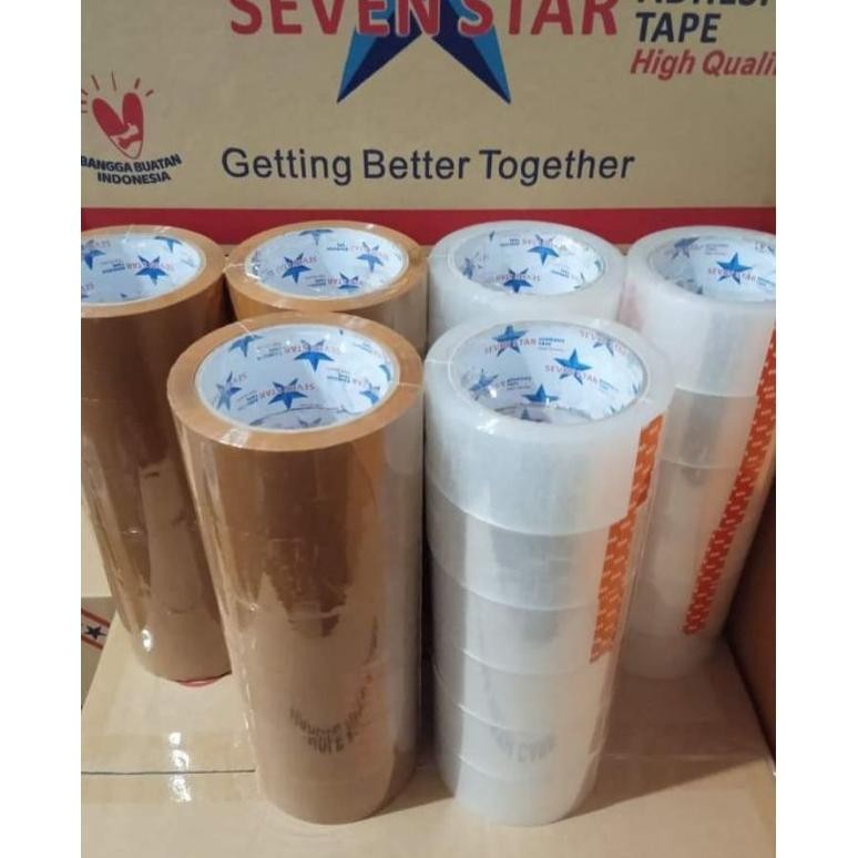 

Readyy!! 6 pcs Lakban coklat bening paket murah 2 inch 45mm 90yard