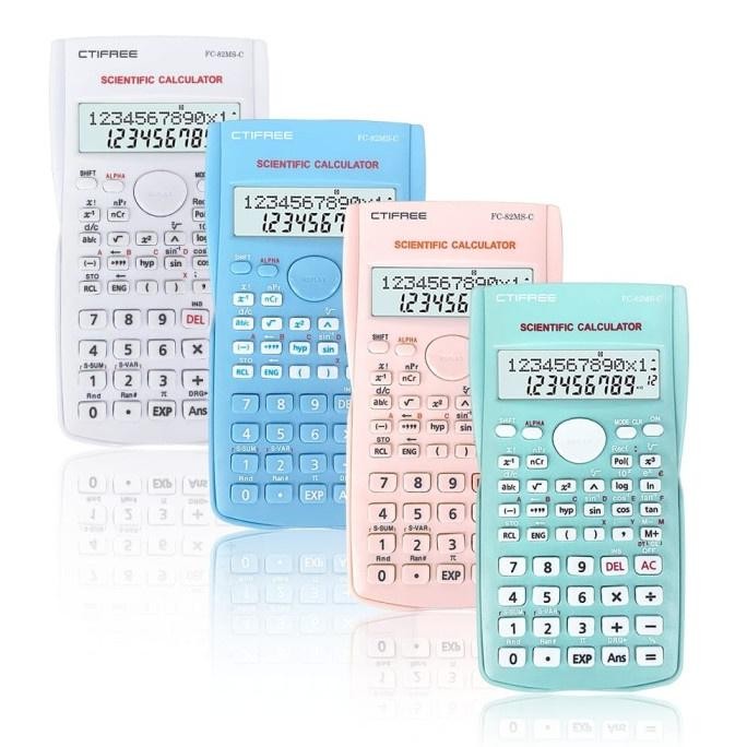 

Terbaik Kalkulator Color Function Scientific Calculator 240 Fungsi Ujian Sin Cos Tan Ilmiah FC-82MS-C 5 Warna !!