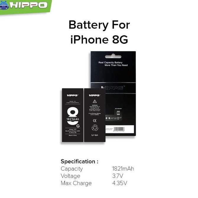TERBARU - Hippo baterai iphone 8 1821 MAH Original Premium Cell Quality
