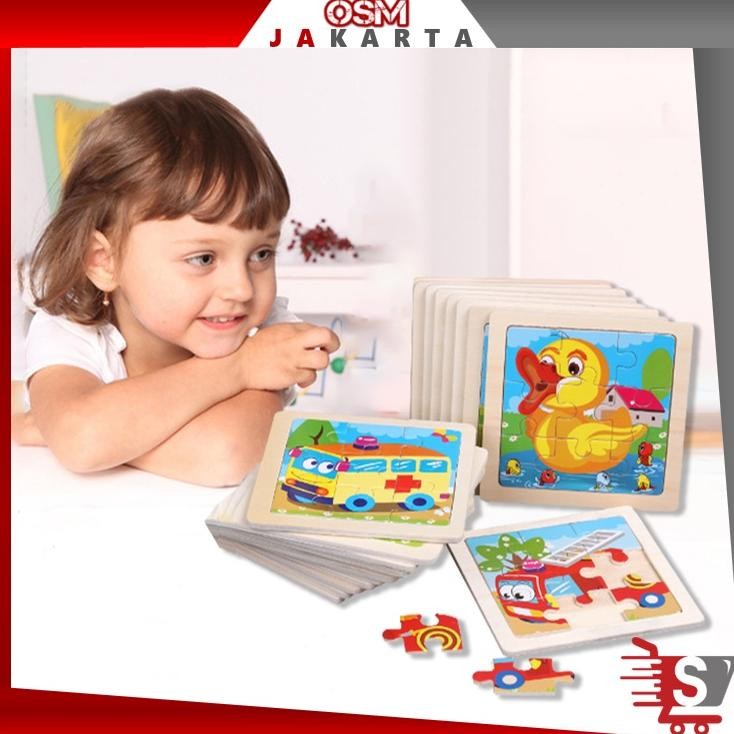 As25 Osm Jkt M5758 Puzzle Anak Melatih Kecerdasan / Puzzle Jigsaw 9Pcs / Mini Puzzle Jigsaw Kayu Ana