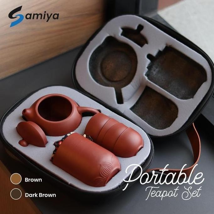 

Terlaris Teapot Ceramic Set Travel With Bag / Kungfu Tea Pot / Teko Teh Ready Stok