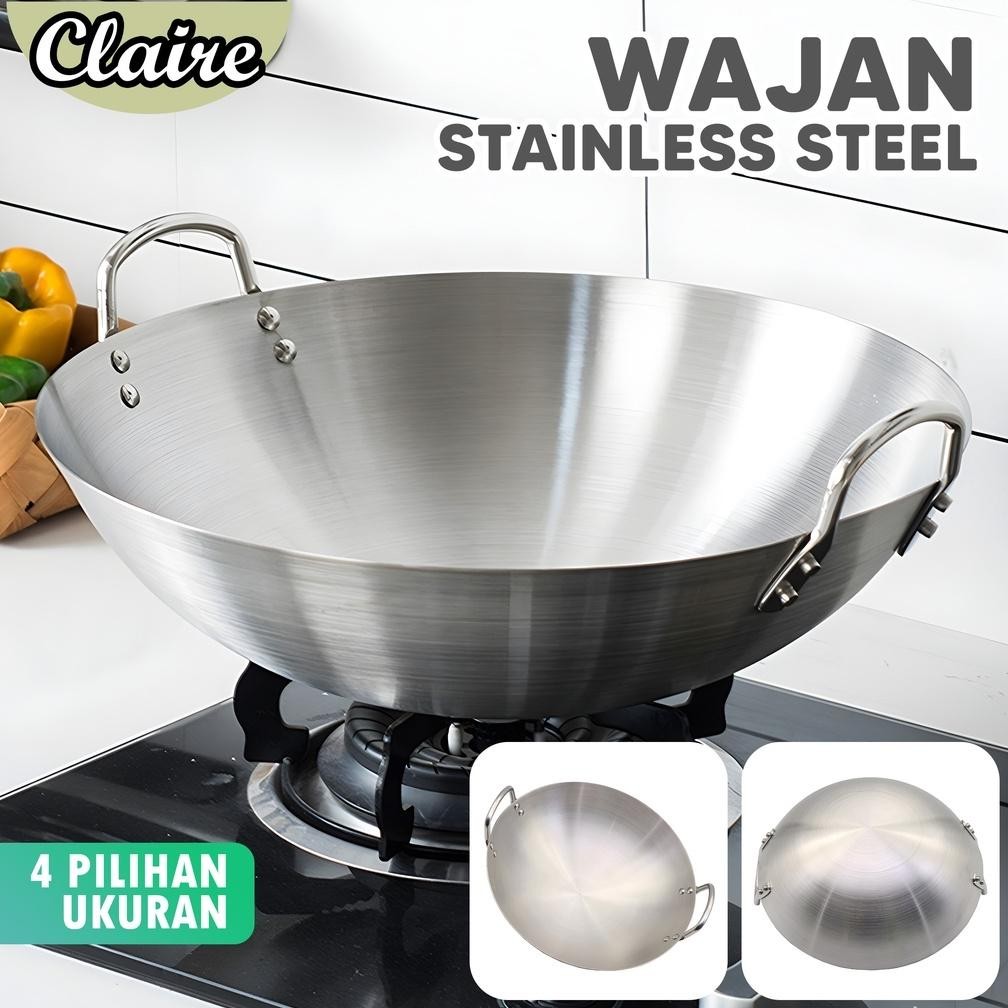 Ready Panci Wajan Stainless Steel / Panci Wajan Anti Lengket / Wajan Bulat / Omicko