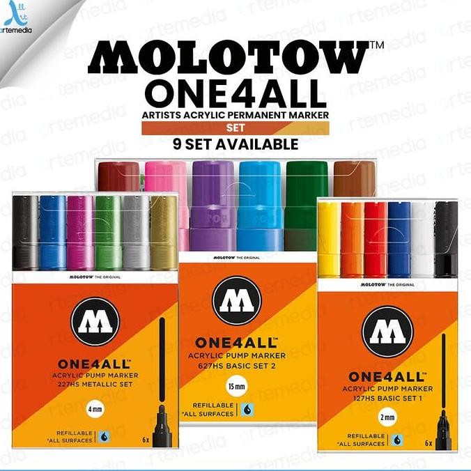 

MOLOTOW ONE4ALL ACRYLIC PAINT MARKER SET SPIDOL PERMANEN WARNA ORIGINAL DAN TERPERCAYA
