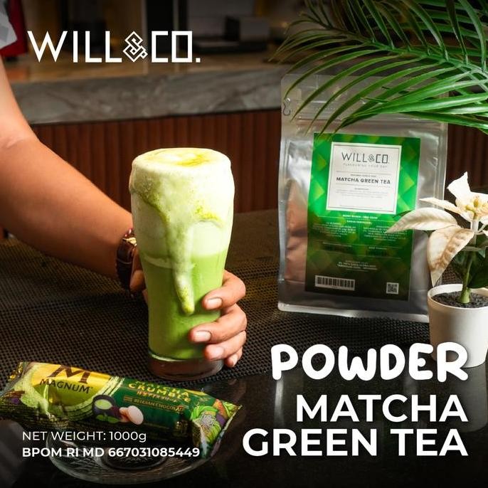 

Terlaris Bubuk Minuman Matcha Greentea Premium Will&Co Powder Rasa 1Kg Ready Stok