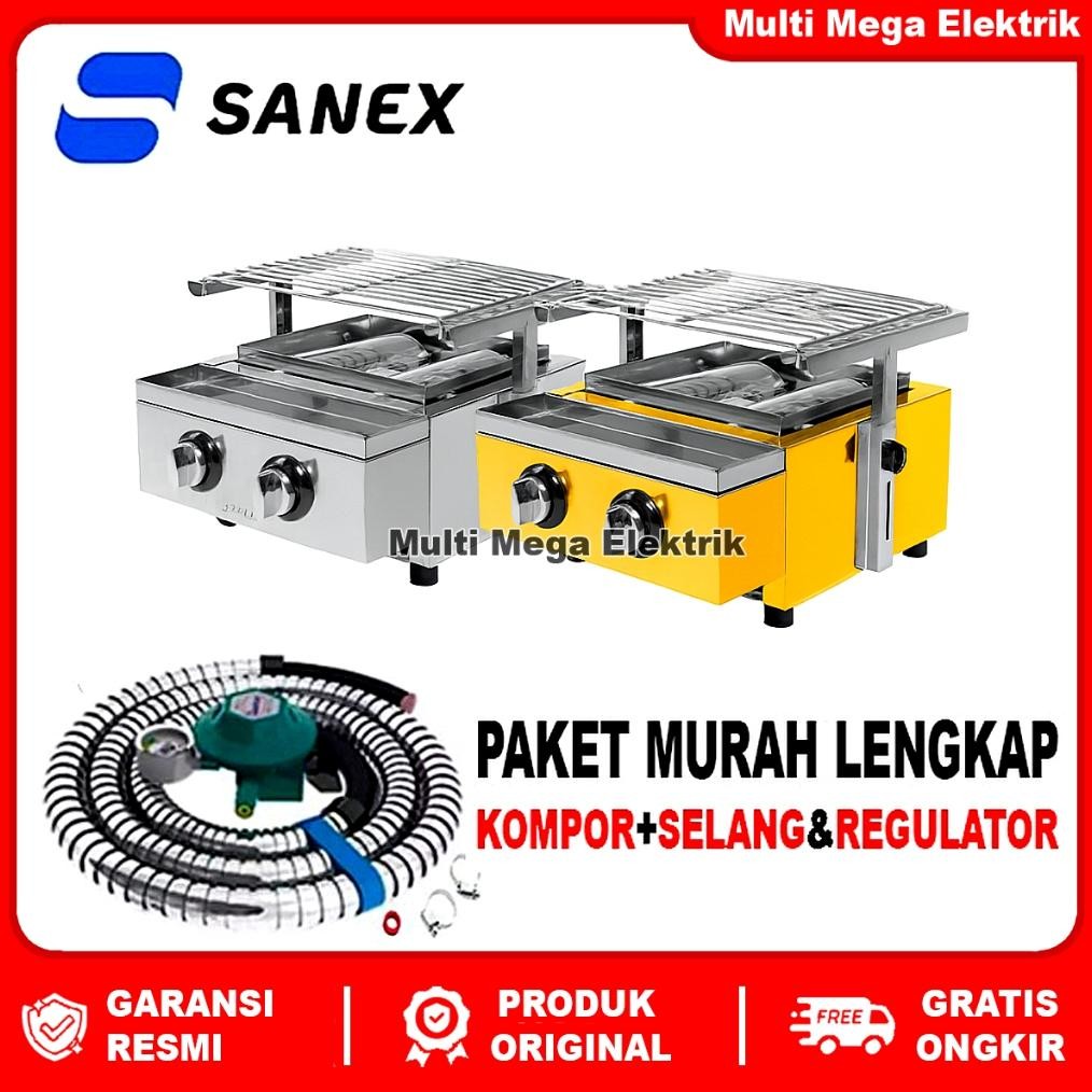 Murah Sanex Kompor Panggang Stainless Steel 2 Tunggku Sn-Kp02 / Sn Kp02 / Snkp02 / Panggang Sosis 2 
