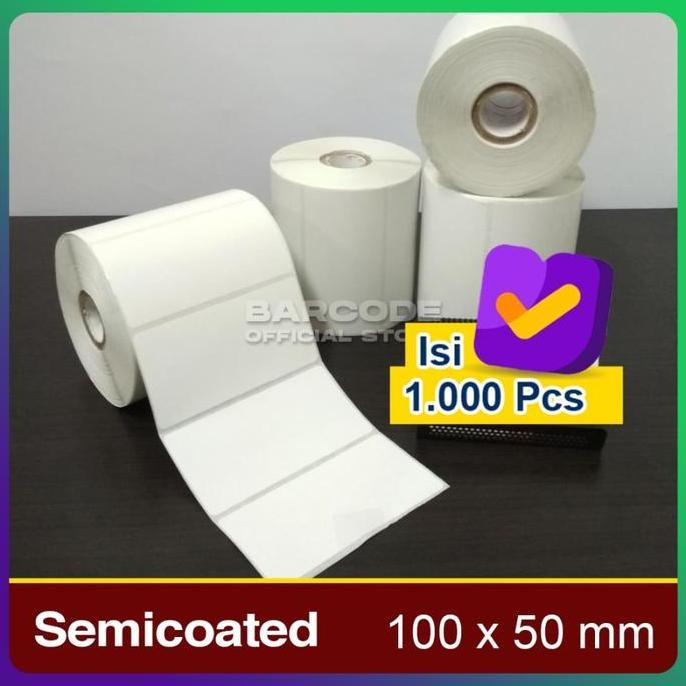 

Baru Label Semicoated 100X50Mm 1 Line - Stiker Thermal Ukuran 10X5Cm 1 Slop