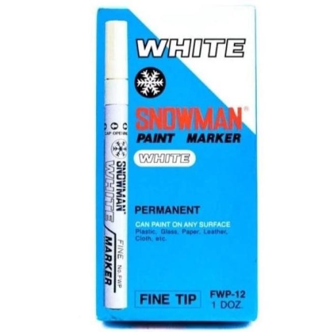 

SNOWMAN SPIDOL PERMANEN PAINT MARKER WHITE FINE/FWP-12/DOZ ORIGINAL DAN TERPERCAYA