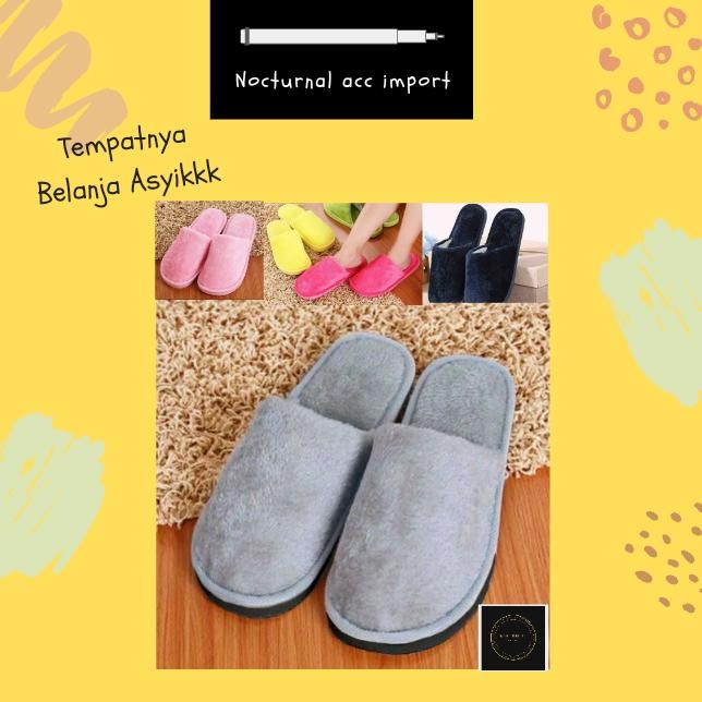 Sandal Hotel Bustong Selop Pria Wanita Bulu Lembut Rumah bukan eiger