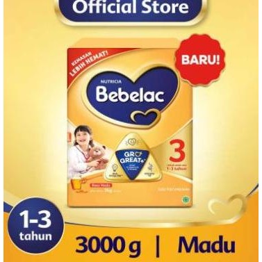

terbaru bebelac 3 madu 3000gr - susu formula anak usia 1-3 tahun jumbo pack