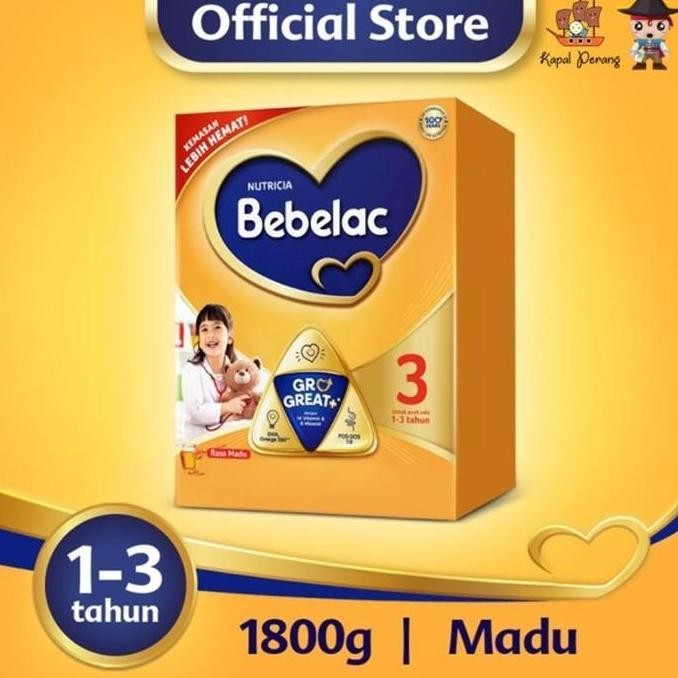 

terbaru bebelac 3 susu formula anak usia 1-3 tahun rasa madu 1800gr