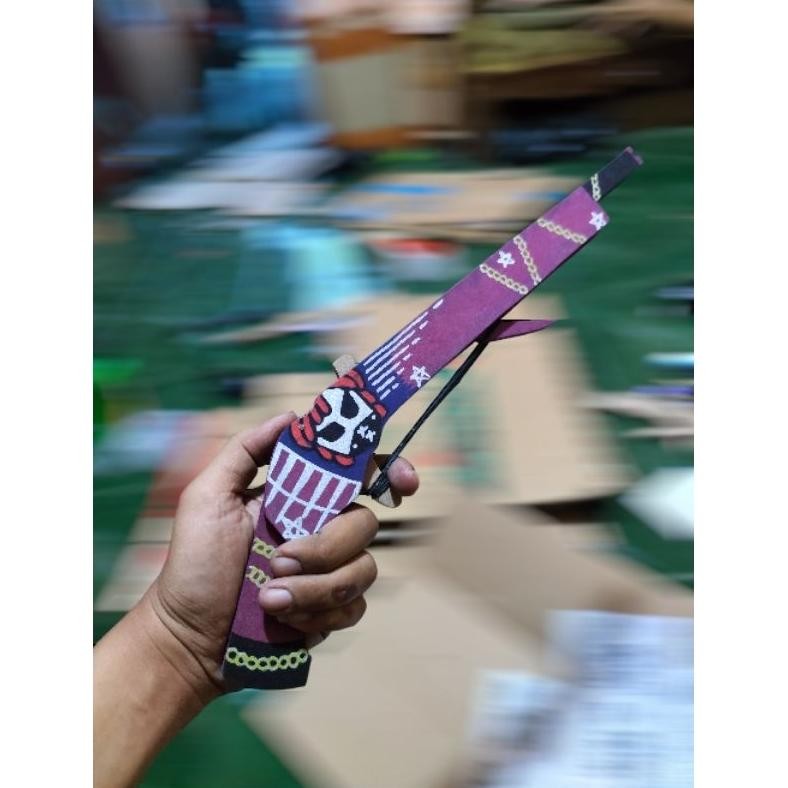 Salt Pistol Mainan Kayu Sg Ungu Rapper Ff Tembakan Karet Fth-