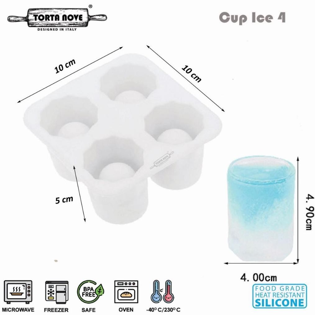 Cetakan es batu bolong tengah silikon bentuk gelas silicone bulat Cetakan coklat cup ice 4