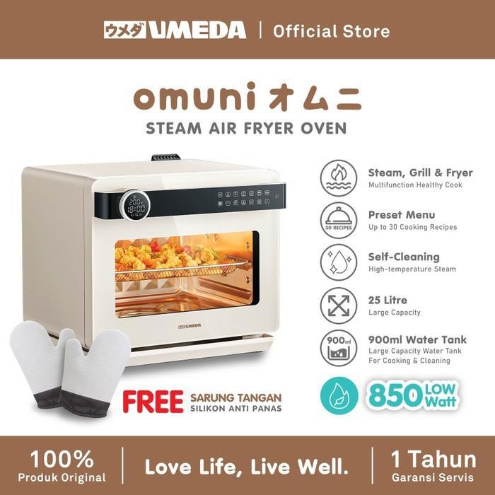 Umeda Omuni Steam Air Fryer Oven 30 In 1 / Oven Listrik Kapasitas 25L