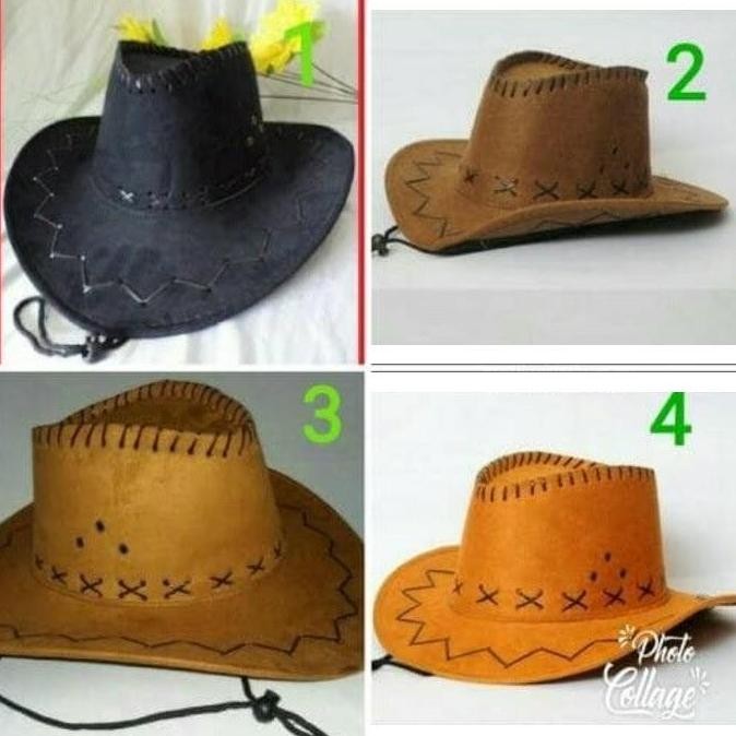 [original] topi koboi cowboy koboy bahan laken kuat [terlaris] [terbaik]