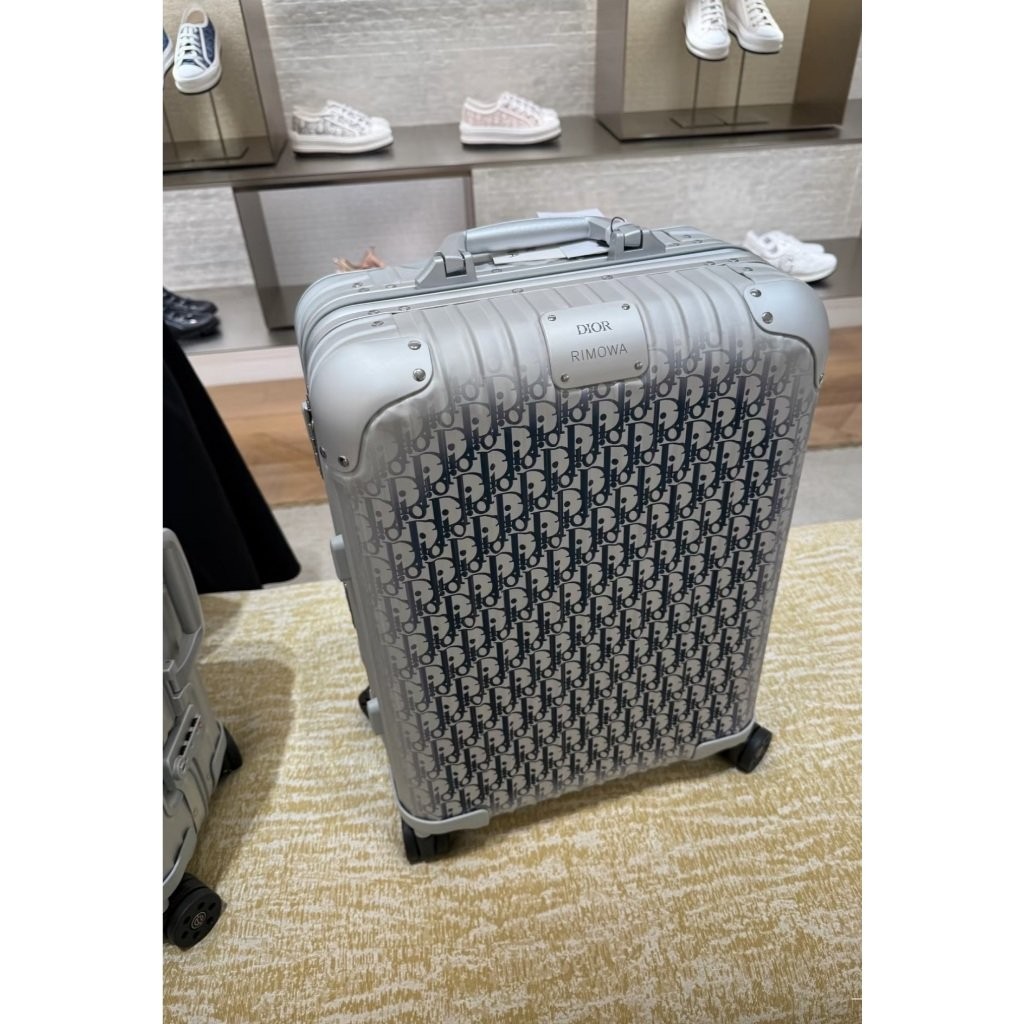 98% Baru DIOR DAN RIMOWA Koper Jinjing Aluminium-Magnesium Alloy Gradasi Biru Oblique 1DRTR002YWZ_H5