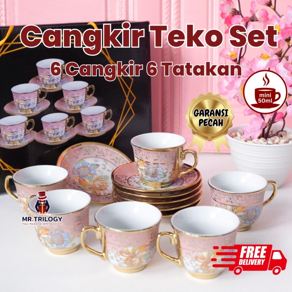 Murah Cangkir Teh Set Keramik Piring Tatakan Kecil Gelas Kopi Gaya Eropa