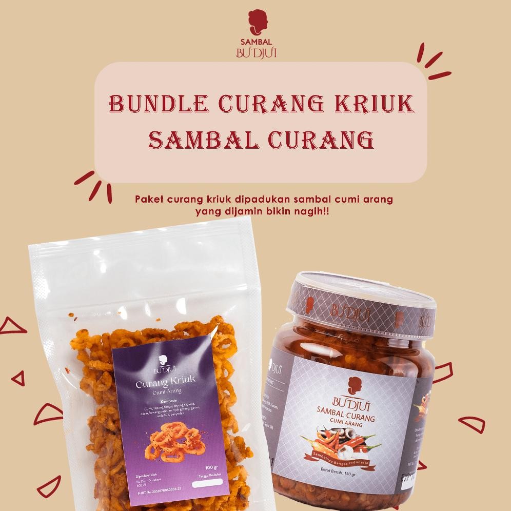 

SAMBAL BU DJUI Bundle Curang Kriuk Sambal Curang ( Curang Kriuk + Sambal Cumi Arang)