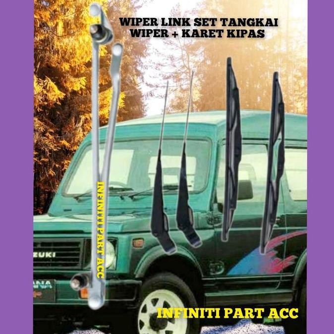 Wiper Link Set Wiper Arm Blade Karet Kipas Suzuki Katana Sj410 Jimny Restock