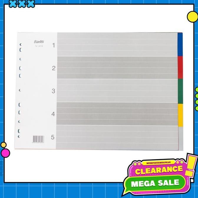 

TERBARU - Bantex PP Colour Divider A3 Landscape (5 pages) 6018 00