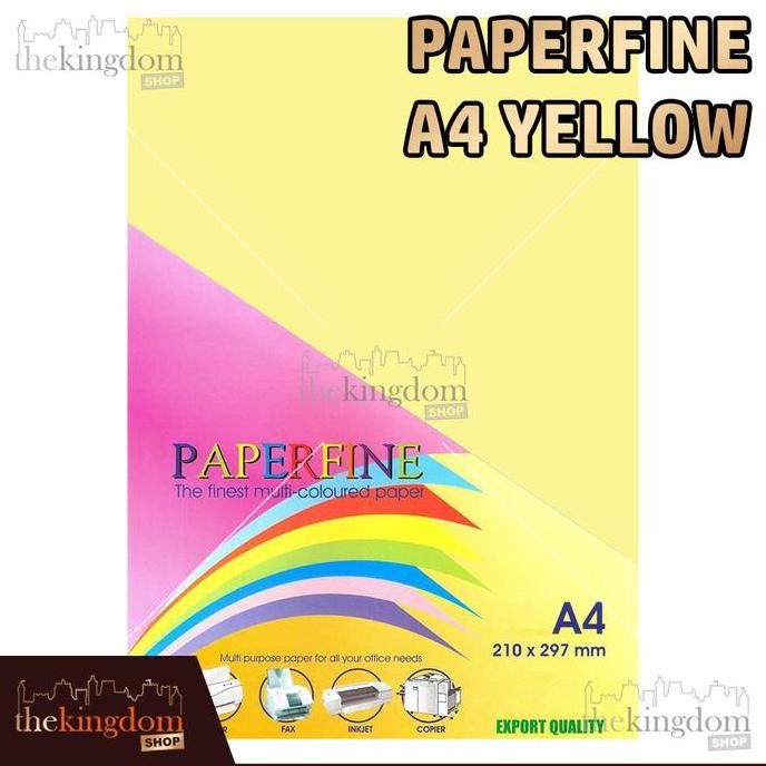 

TERBARU - Paperfine Kertas HVS Warna A4 Yellow Kuning Muda / Isi 500 Lembar 160