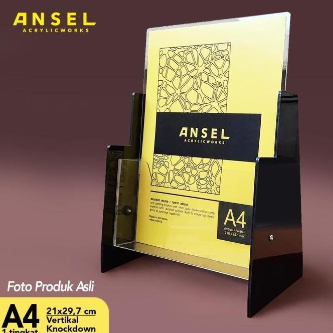 

NEW TEMPAT BROSUR AKRILIK / ACRYLIC FLYER HOLDER - A4 VER -TIPE C 1 SUSUN