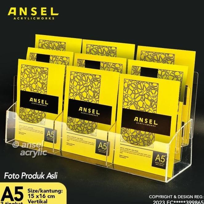 

NEW TEMPAT BROSUR AKRILIK 3 TINGKAT UK. A5 TIPE E3 - 3 SUSUN [ACRYLIC DISPLAY HOLDER, KANTONG FLYER, STANDING]