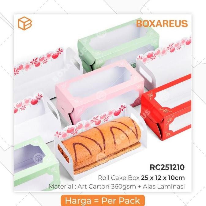 

TERMURAH - Box Roll Cake Dus Bolu Gulung Packaging Kue | RC251210 PASTEL