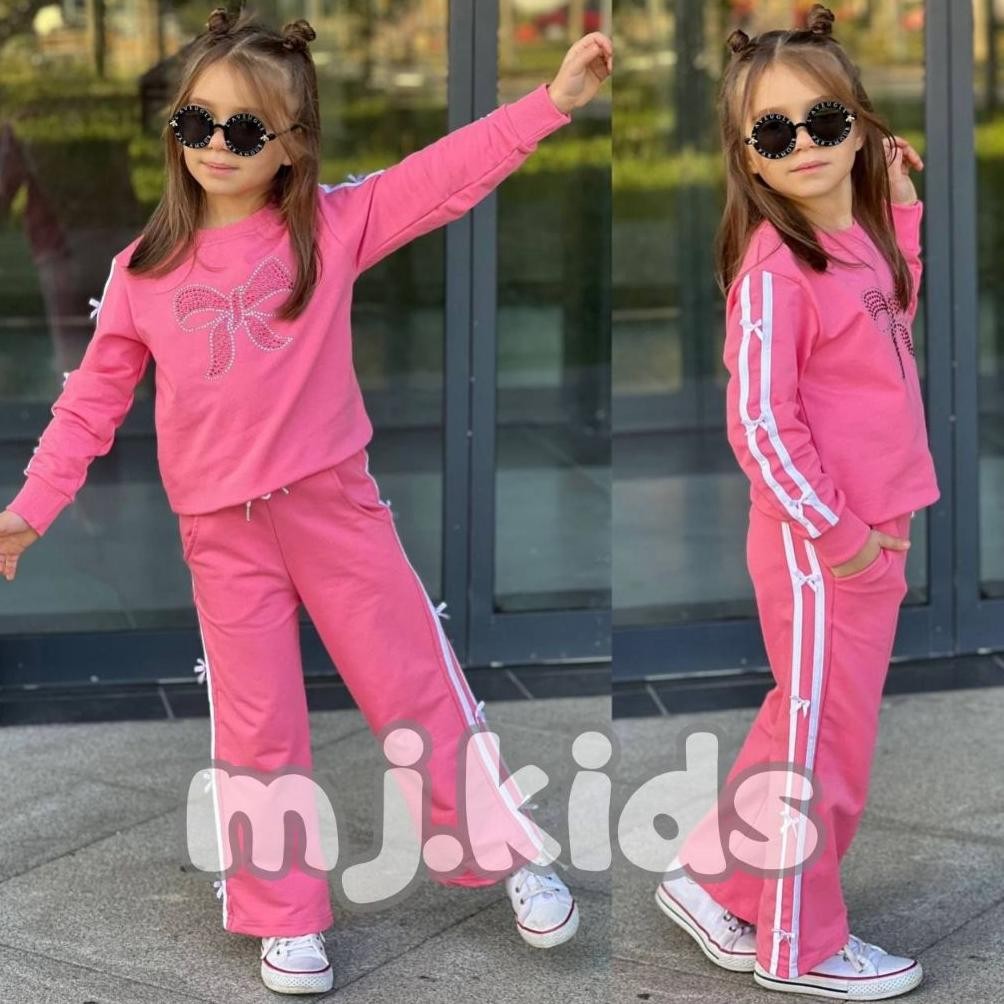 ''Terlaris" Setelan Sweater Anak Perempuan Motif Pita Set Baju Anak 3-12 Tahun Murah