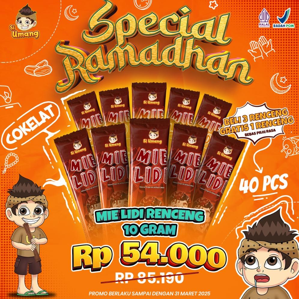 

[Buy 3 Renceng Free 1 Renceng] Si Umang Mie Lidi Renceng 10 Gram 1 Renceng isi 10 Pcs