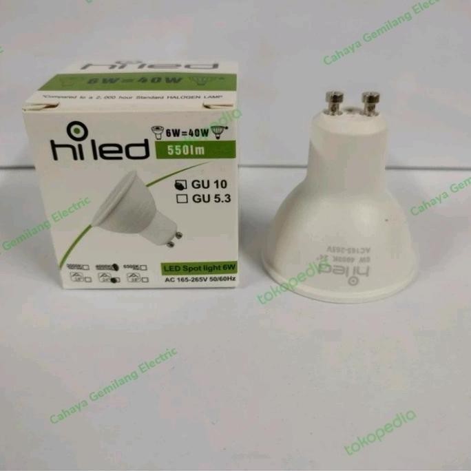 Lampu Led Gu10 Mr16 Gu.10 Hiled 6W 6Watt Cob Spotlight Halogen Sorot